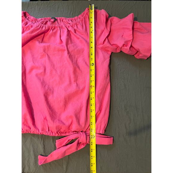 Vince Camuto Bright Pink Ruffle Sleeve Blouse Women’s Elegant Statement Top - Picture 7 of 7